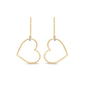 Boucles d'oreilles Pendantes  Cœur 2 x 2 Diamants 0.008 Carat