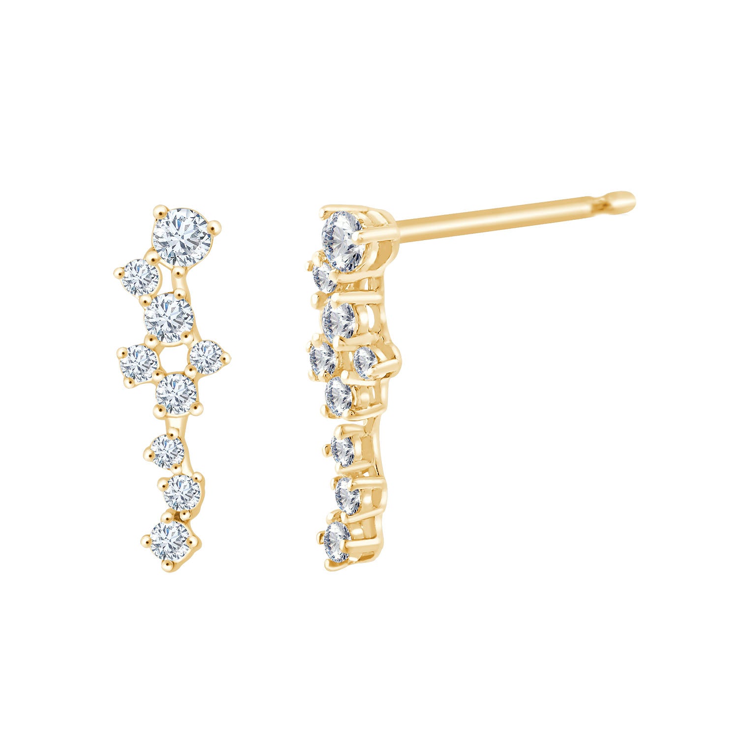 Boucles d'oreilles 2 x 9 diamants 0.095 Ct