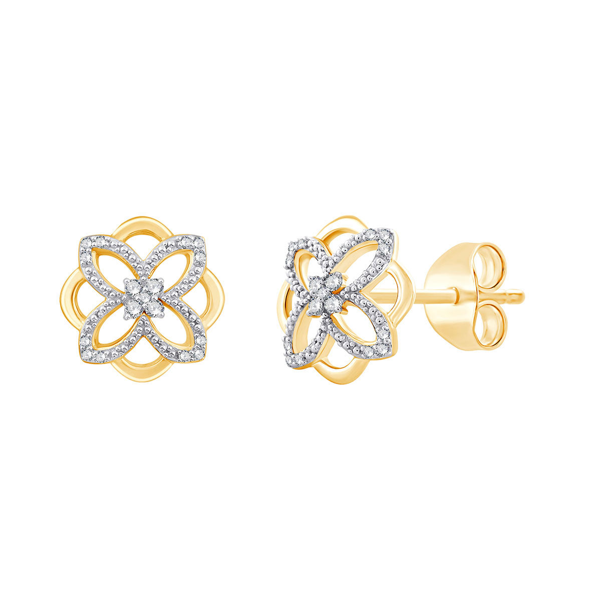 Boucles D'oreilles En Or 18K 750 Avec Diamants Naturels 1,02 Ct - Classy Bezel Setting - Neuf