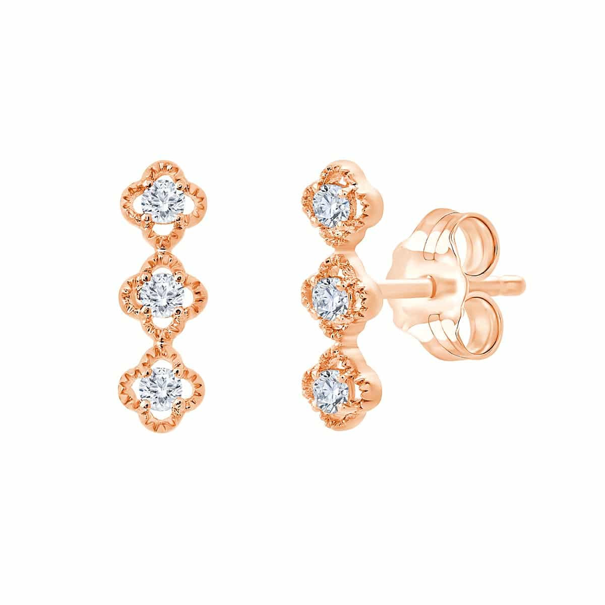 Boucles d'oreilles 2 x 3 Diamants 0.06 Carats