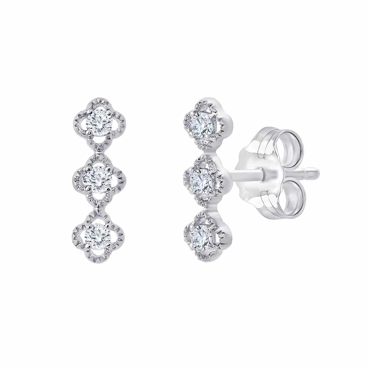 Boucles d'oreilles 2 x 3 Diamants 0.06 Carats