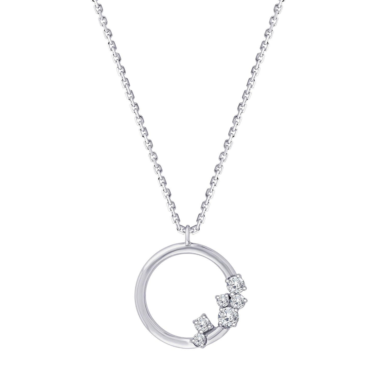 Collier Cercle 6 Diamants 0.07 Ct