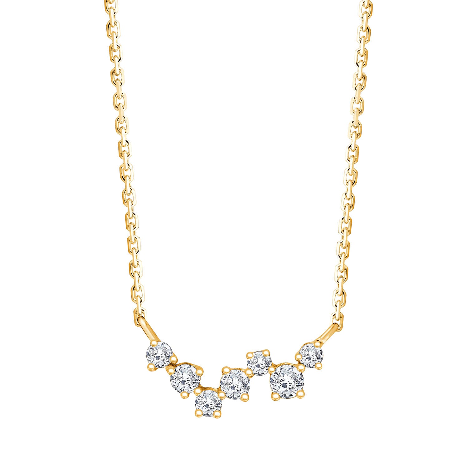Collier 7 Diamants 0.10 Cts