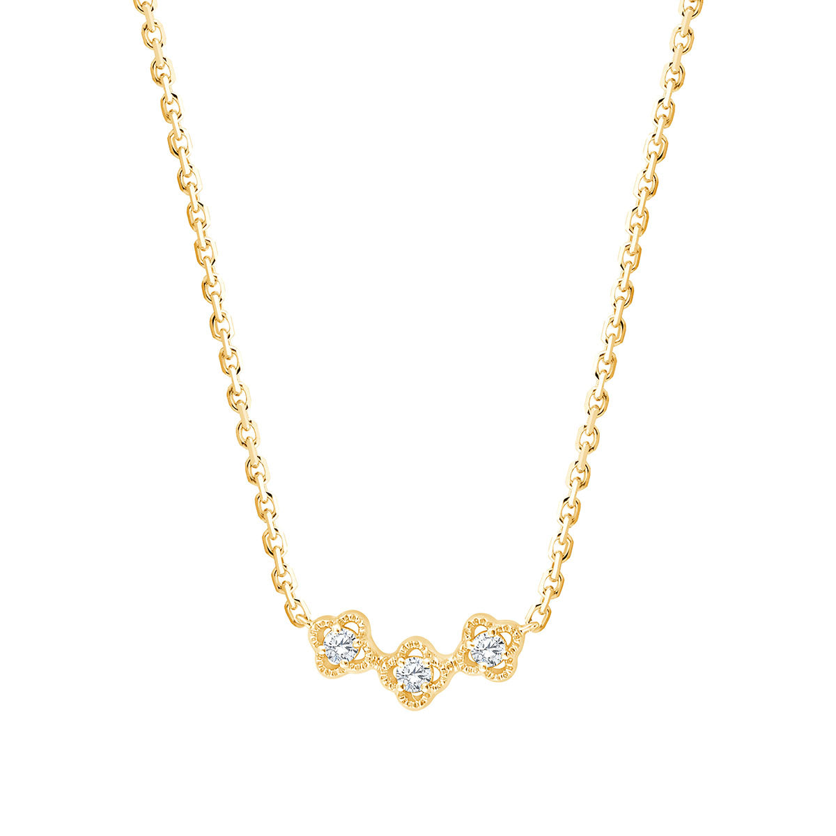 Collier Trio 3 Diamants 0,06 Carats