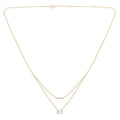 Collier 1 Sky Blue Topaze Emeraude 7x5 + 8 Diamants 0,03 Carats