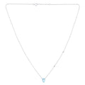 Collier 1 Sky Blue Topaze Ovale 7x5 + 6 Diamants 0,02 Carats